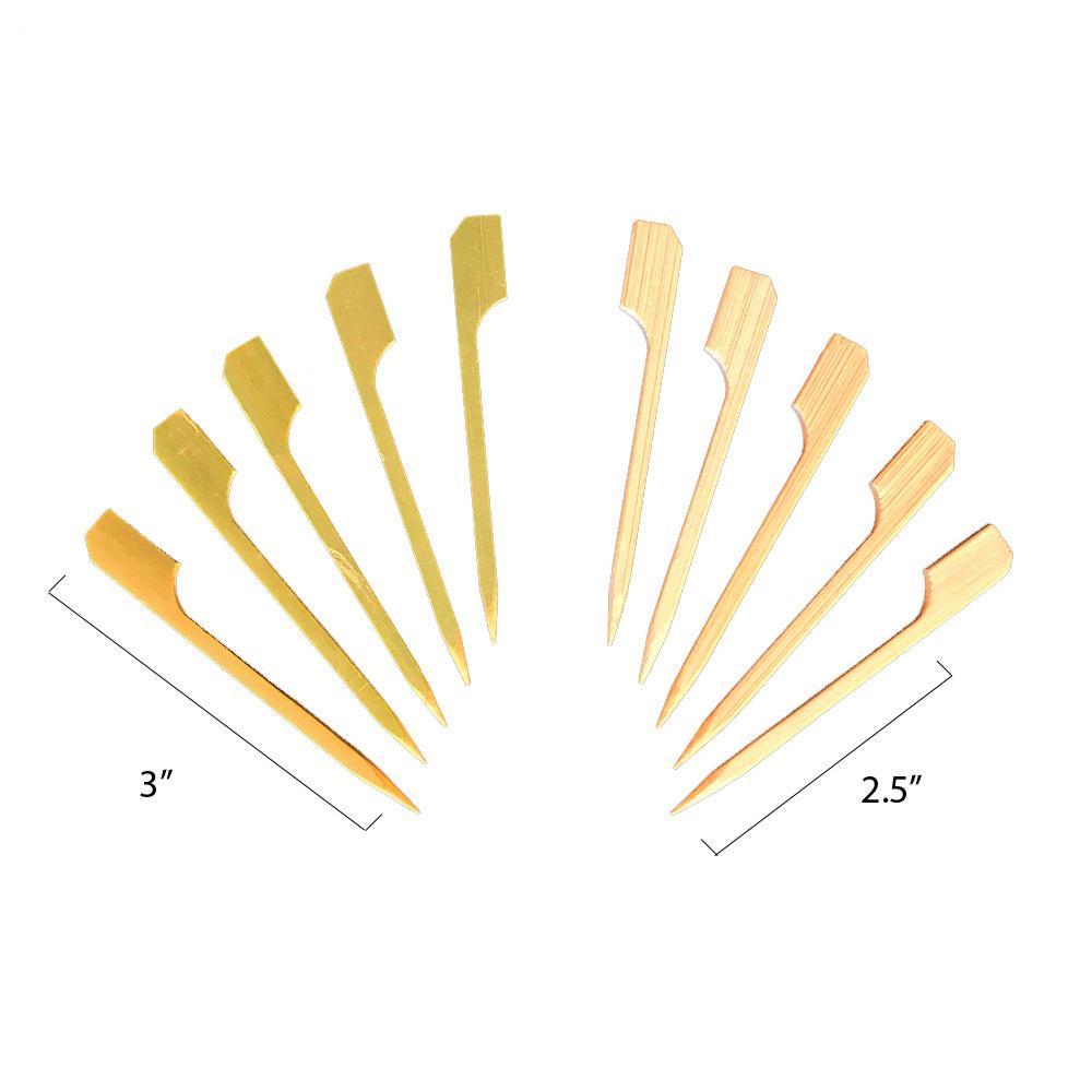 Bamboo Paddle Skewers - Boat Oar Picks - 3 Inch - Pick On Us, LLC