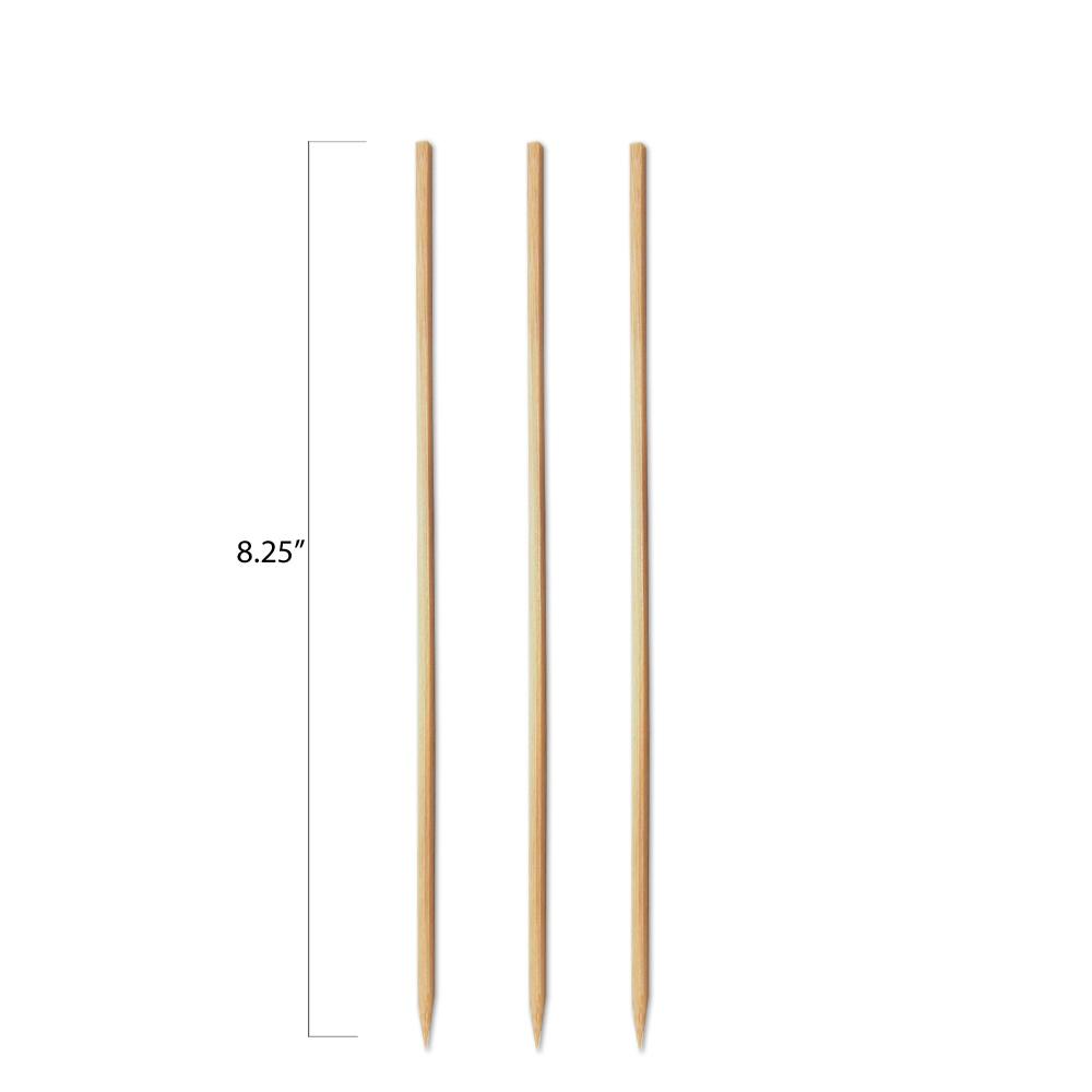Bamboo Square Skewers - 8.25 Inch - Pick On Us, LLC