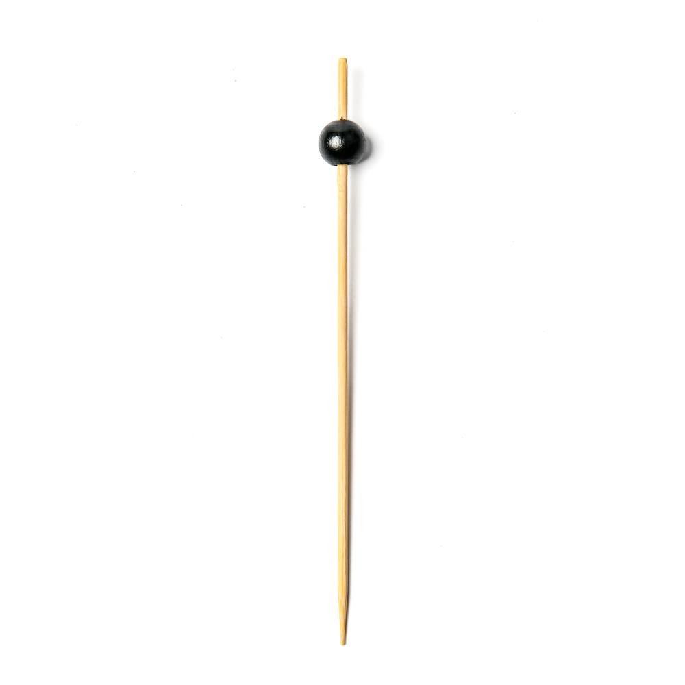 Black Ball Bamboo Skewers - 6 Inch - Pick On Us, LLC
