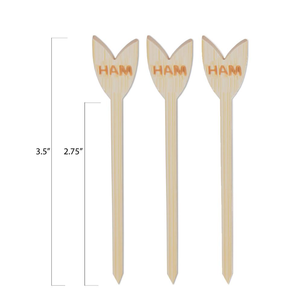 Branded Bamboo Tulip Picks - Ham - Pick On Us, LLC
