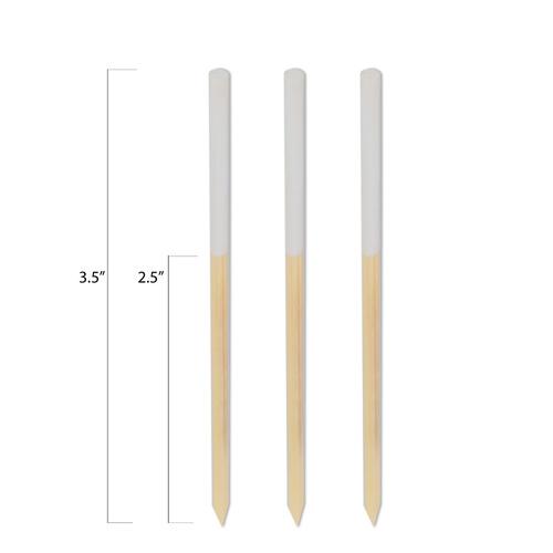 Color-Tip Bamboo Toothpicks - White - 3.5 Inch - Pick On Us, LLC