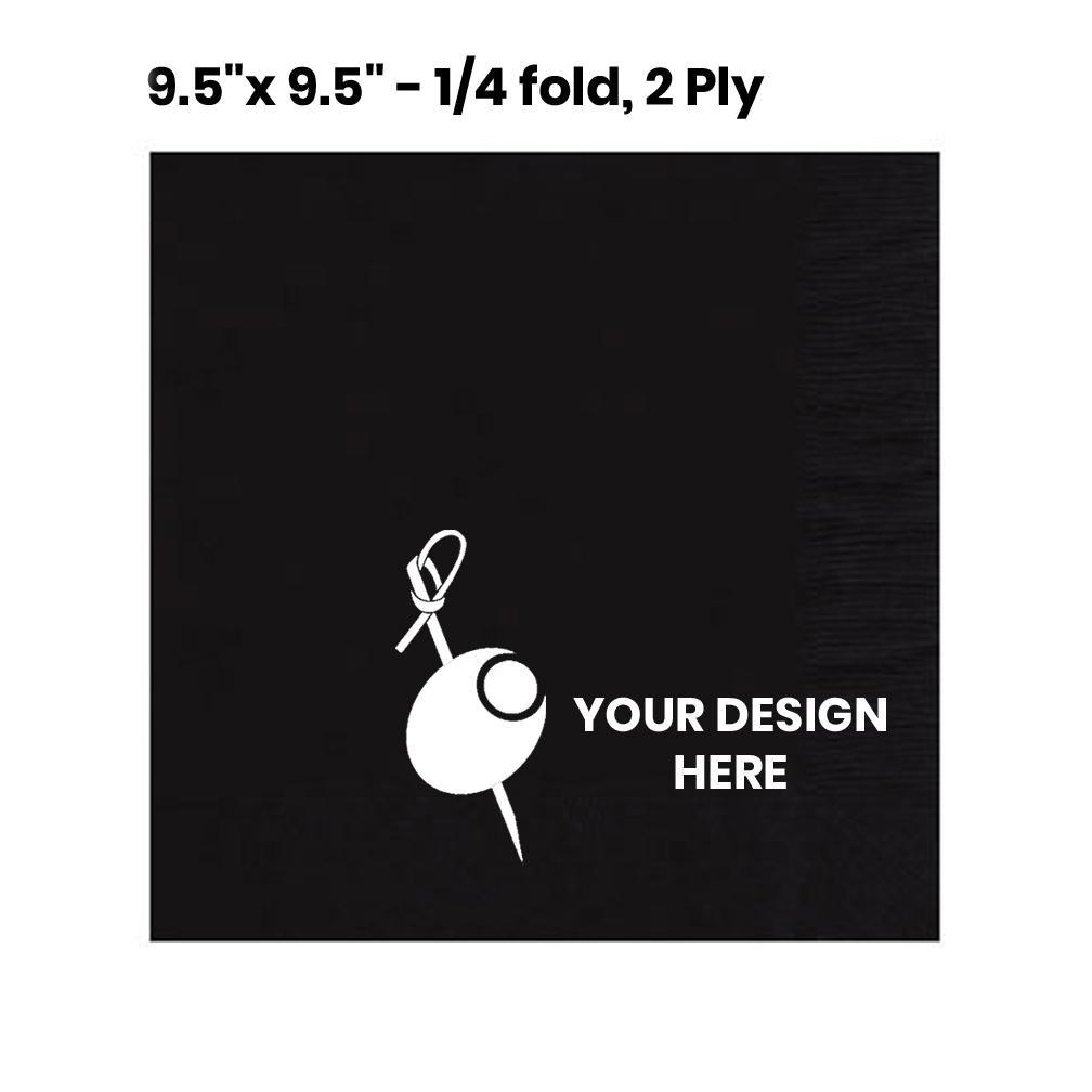 Custom Cocktail Napkin Bulk Custom Napkins Black Pick On Us, LLC