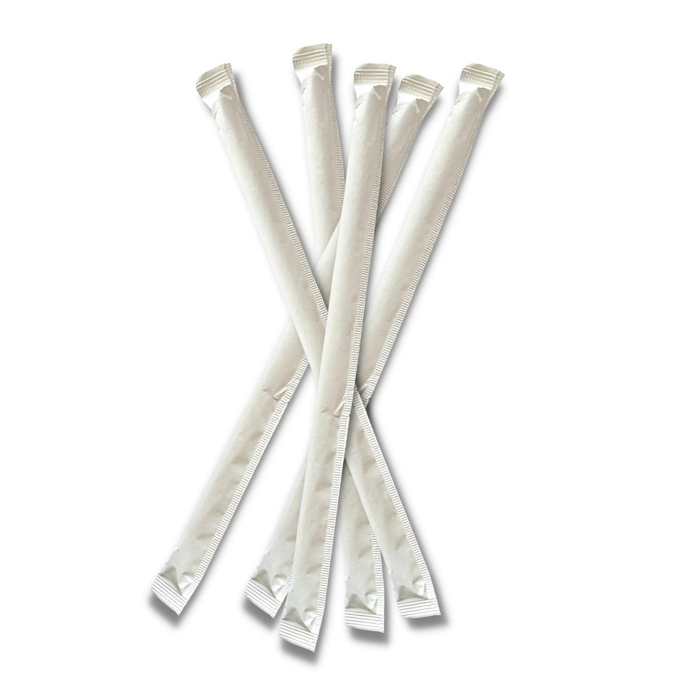 Individually Wrapped Premium Eco-Friendly Reed Straws - 7.75 Inch - Pick On Us, LLC