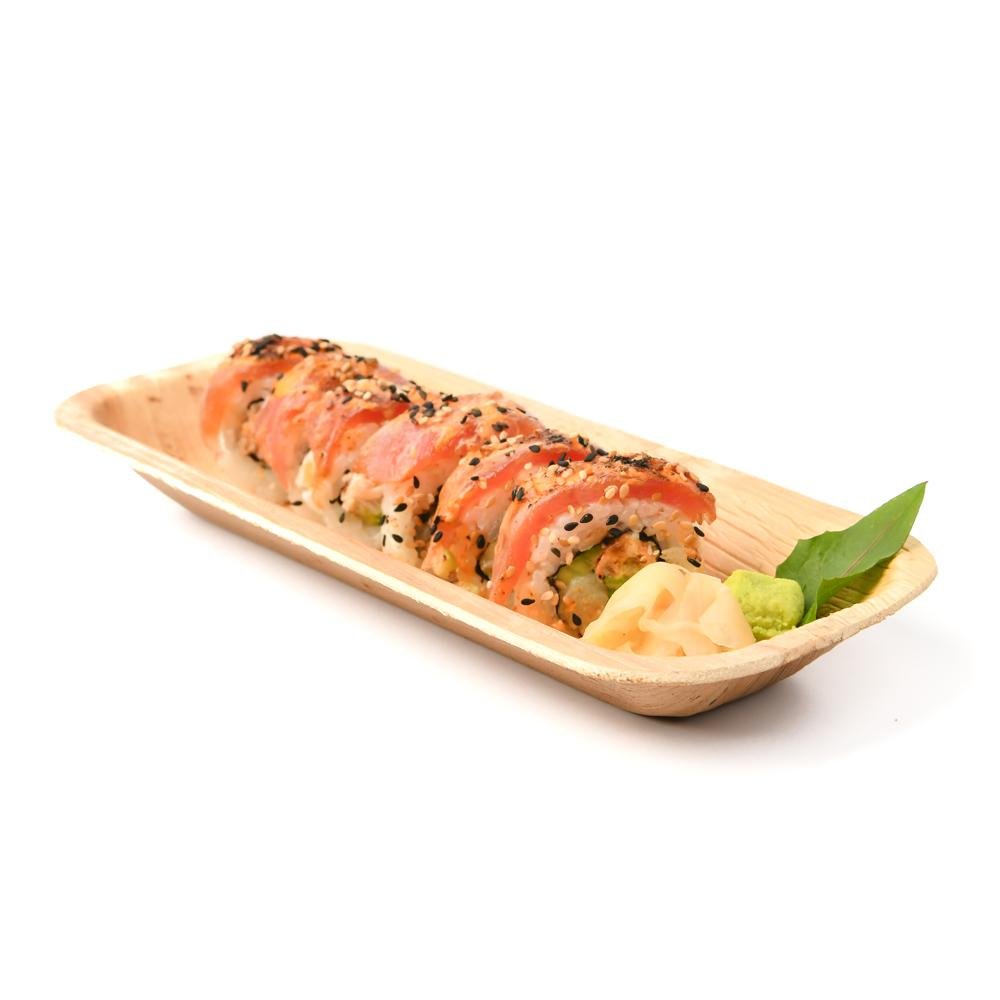 Palm Leaf Plates - 4 x 10 Inch Deep Rectangle - Pick On Us, LLC