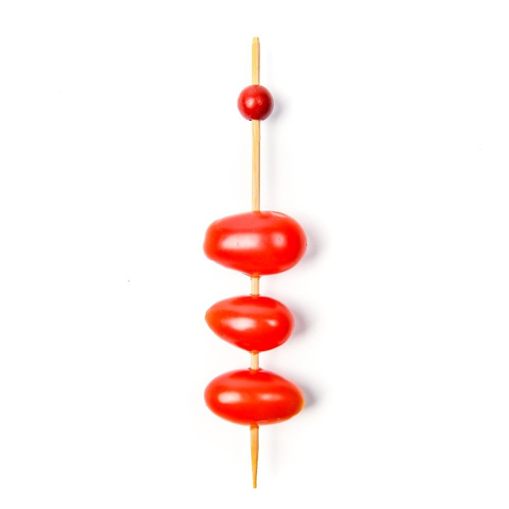 Red Ball Bamboo Skewers - 6 Inch - Pick On Us, LLC