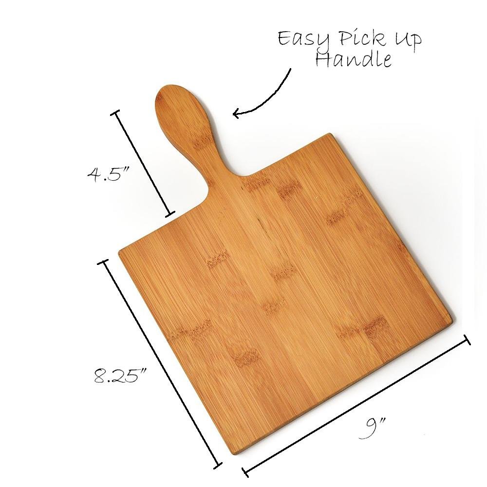 Small Bamboo Charcuterie Boards - 8.25" x 9" - Pick On Us, LLC