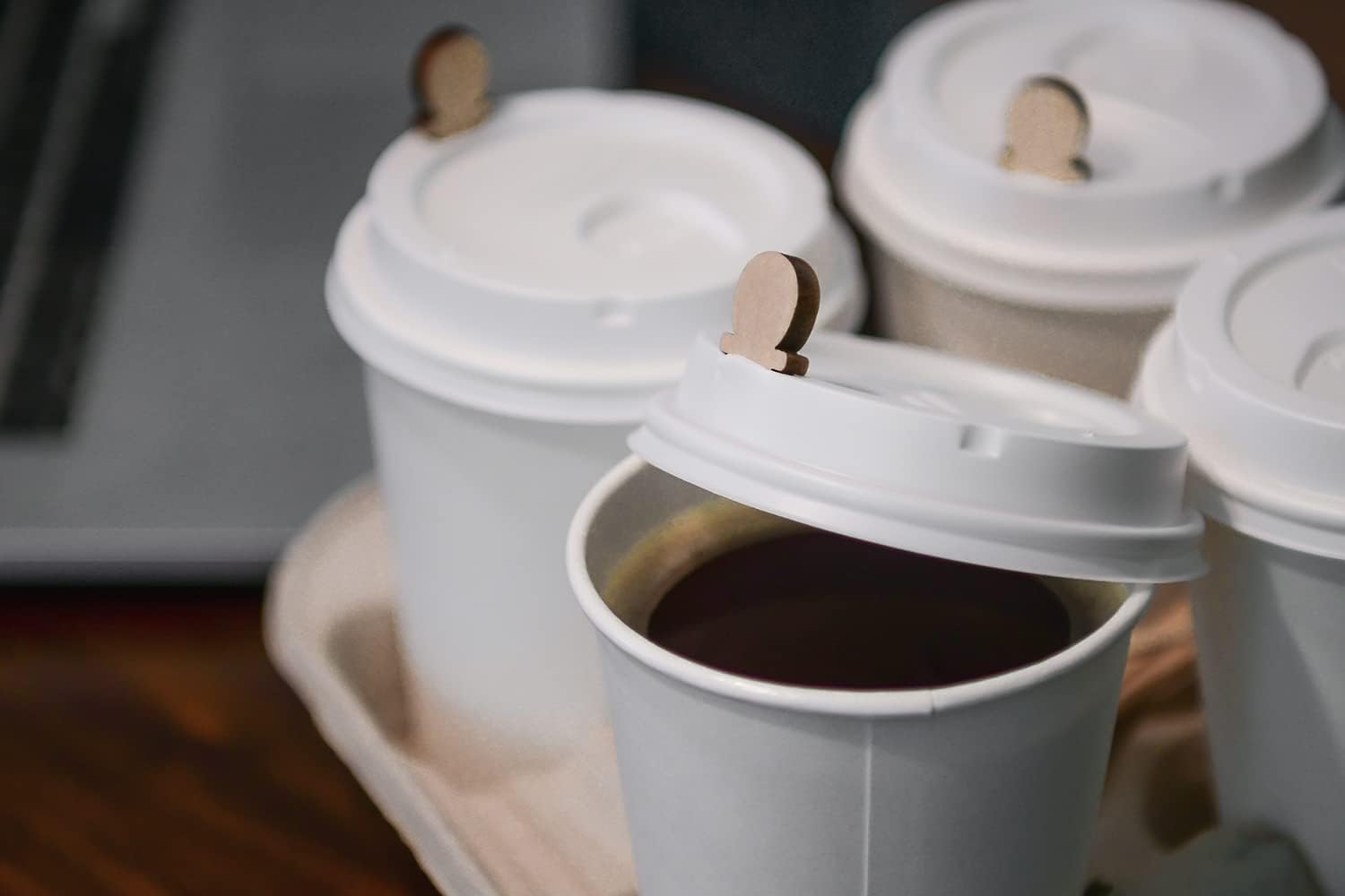 Wooden Coffee Lid Plug - Coffee Cup Lid Stoppers - Pick On Us, LLC