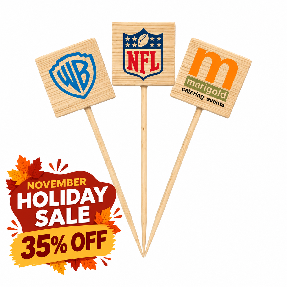 3.5 inch Custom Toothpick - Square Top - HOLIDAY SALE
