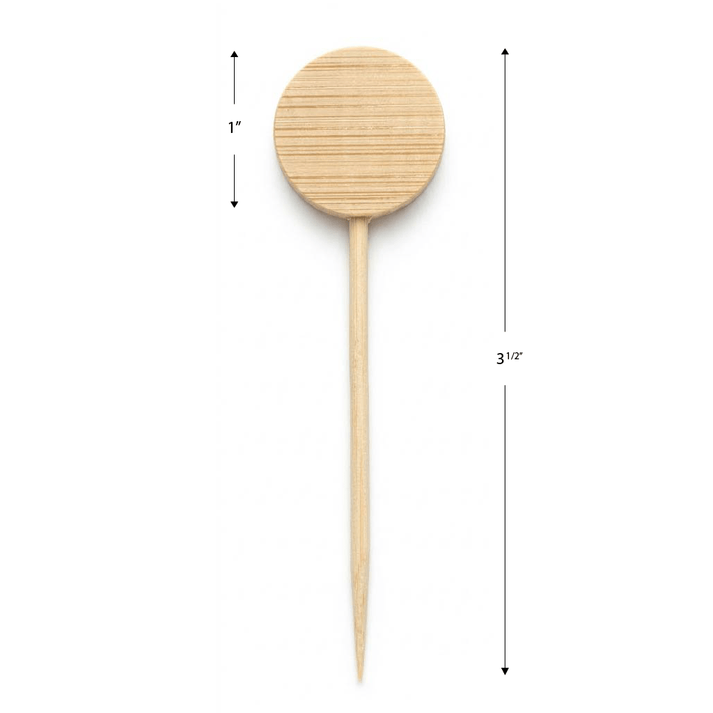 3.5 inch Custom Toothpick - Round Top Double Sided Printing - Pick On Us, LLC