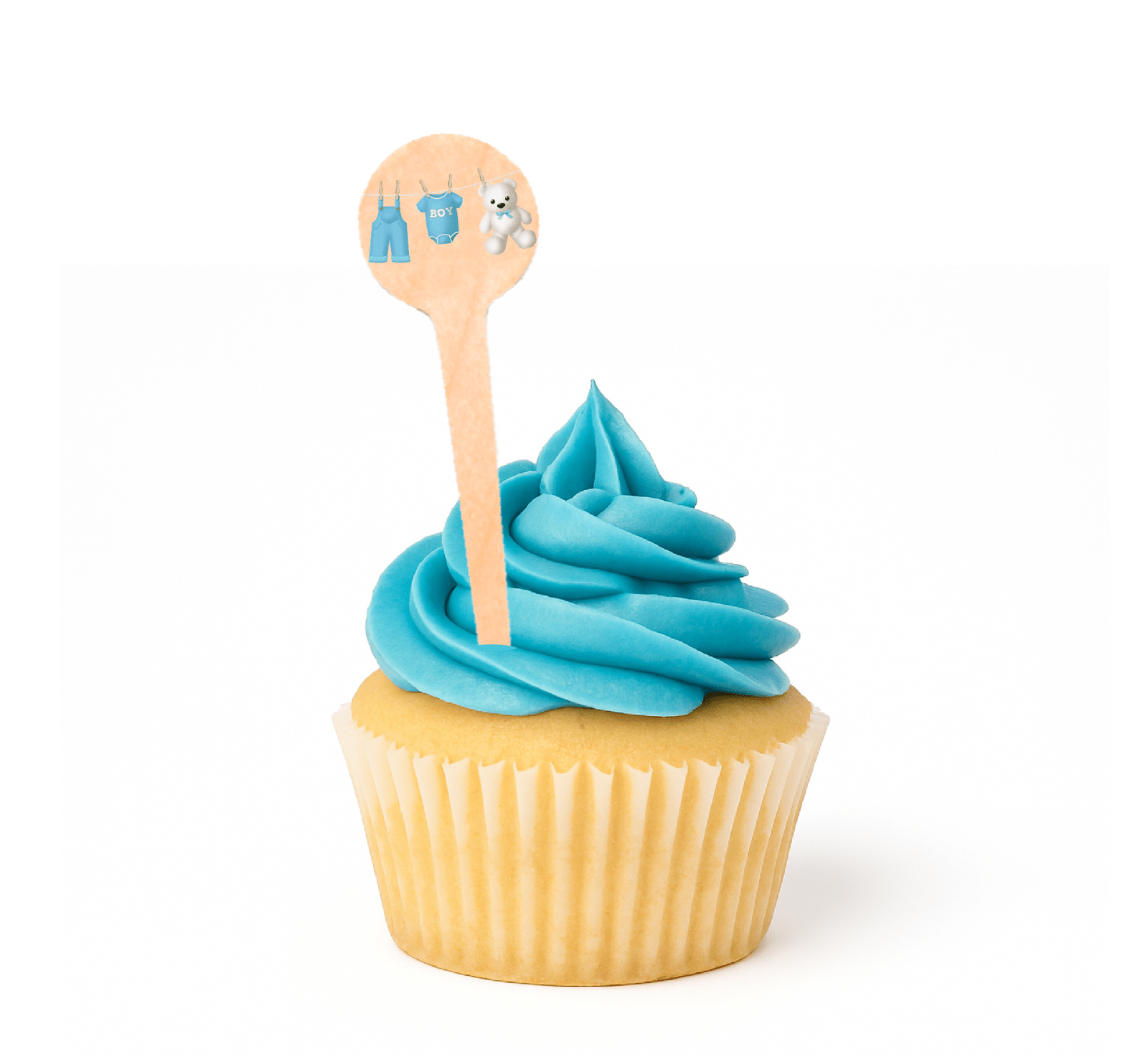 4 inch Custom Baby Shower Cupcake Toppers - Round Top ( Pointy ) - Pick On Us, LLC