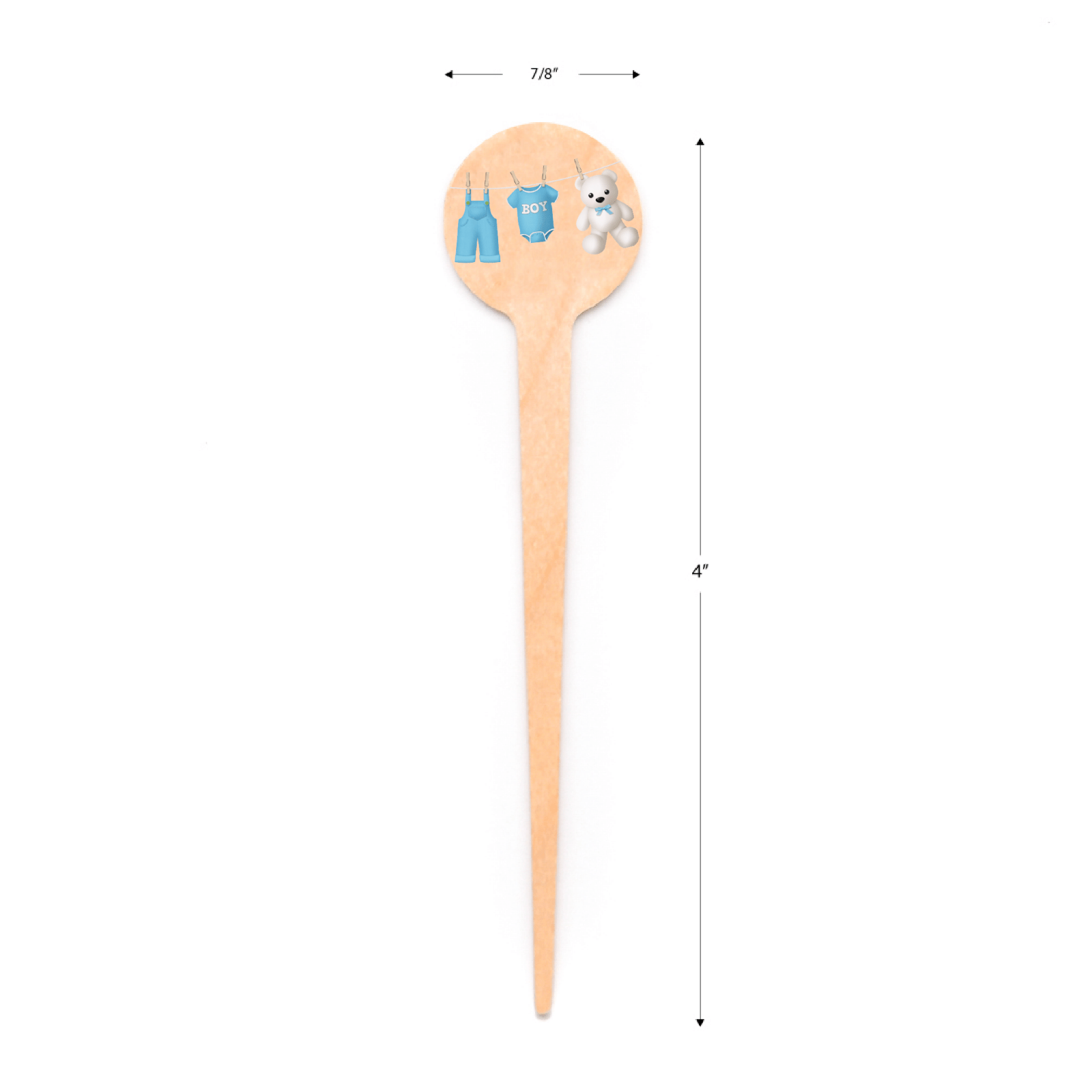 4 inch Custom Baby Shower Cupcake Toppers - Round Top ( Pointy ) - Pick On Us, LLC