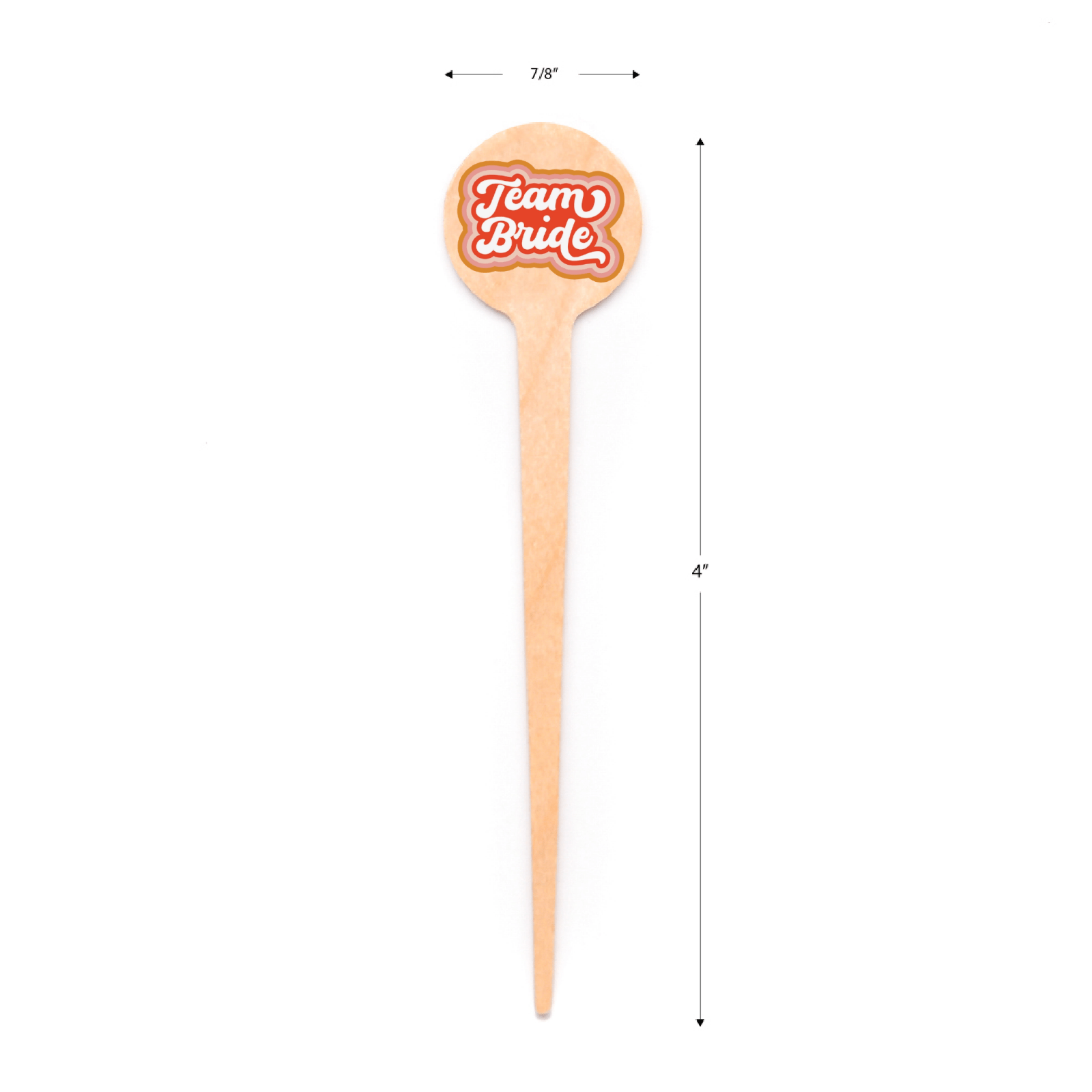 4 inch Custom Bridal Shower Dessert Picks - Round Top ( Pointy ) - Pick On Us, LLC