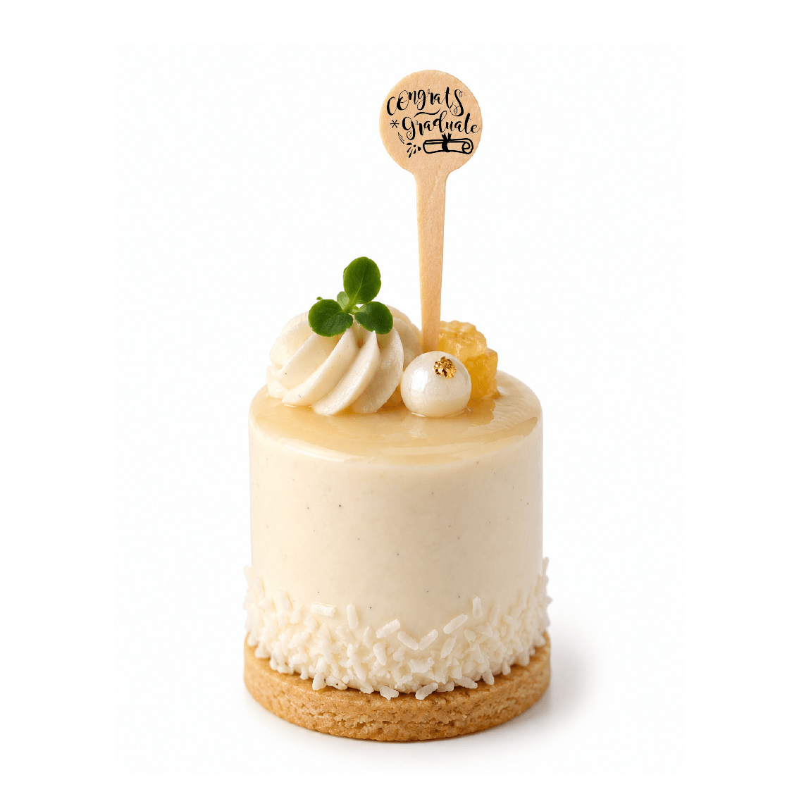 4 inch Custom Mini Dessert Graduation Toppers – Custom Print - Round Top ( Pointy ) - Pick On Us, LLC