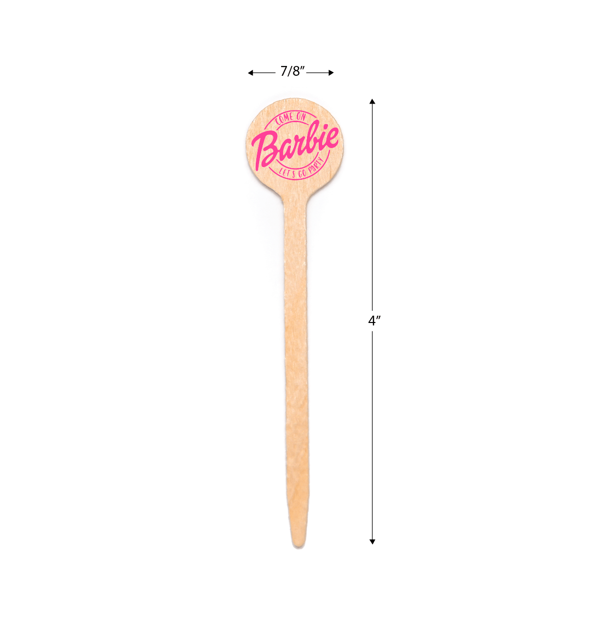 4 inch Personalized Party Picks - Round Top - Color Printing - Pick On Us, LLC
