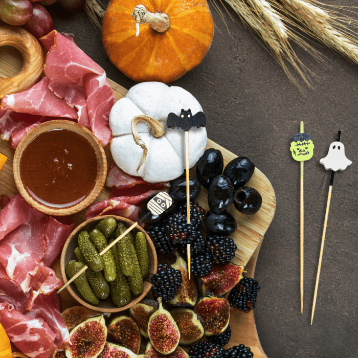 4.75 inch (12 cm) Halloween Assorted Picks – Mummy, Frankenstein, Ghost & Bat - Pick On Us, LLC