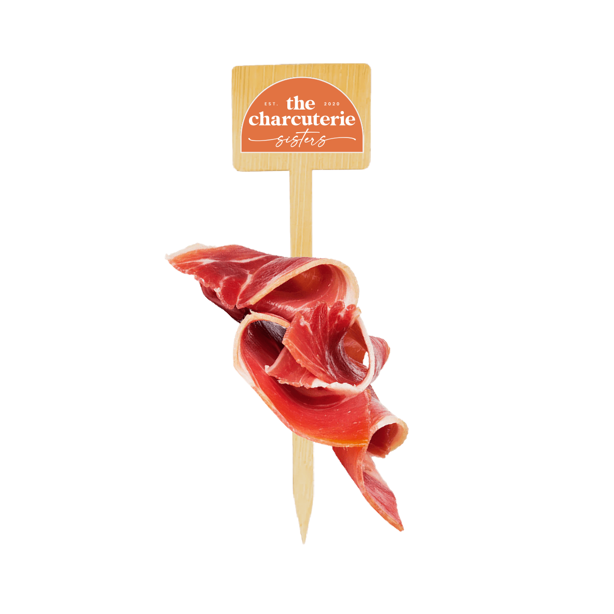 4.75 Inch Bamboo Custom Gourmet Charcuterie Picks - Horizontal Rectangle - Pick On Us, LLC