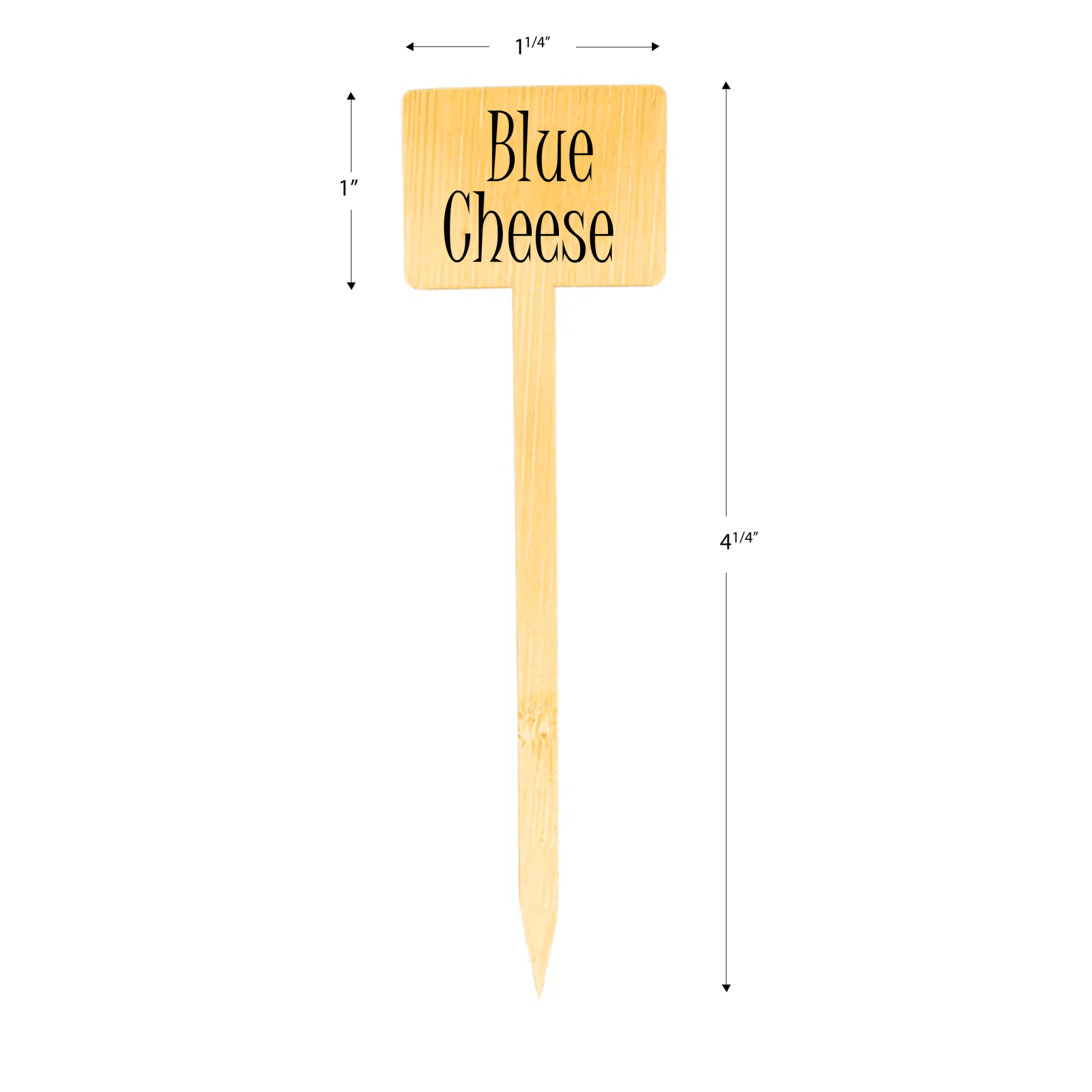 4.75 Inch Bamboo Luxury Cheese Board Picks - Horizontal Rectangle Skewer - Pick On Us, LLC