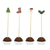 4.75 inch Holiday assorted Picks - Holly, Christmas Tree, Santa, Stocking - Pick On Us, LLC