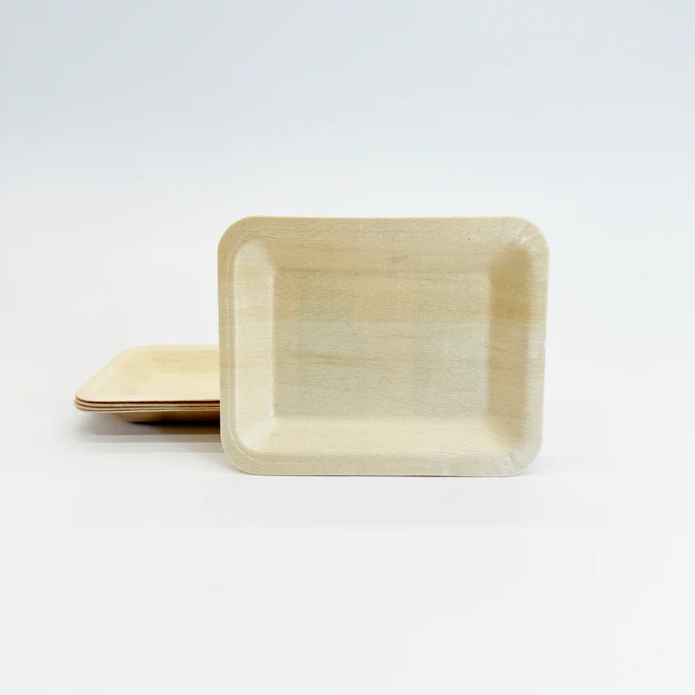 4.7"x 3.7" Rectangle Wooden Plate - Pick On Us, LLC