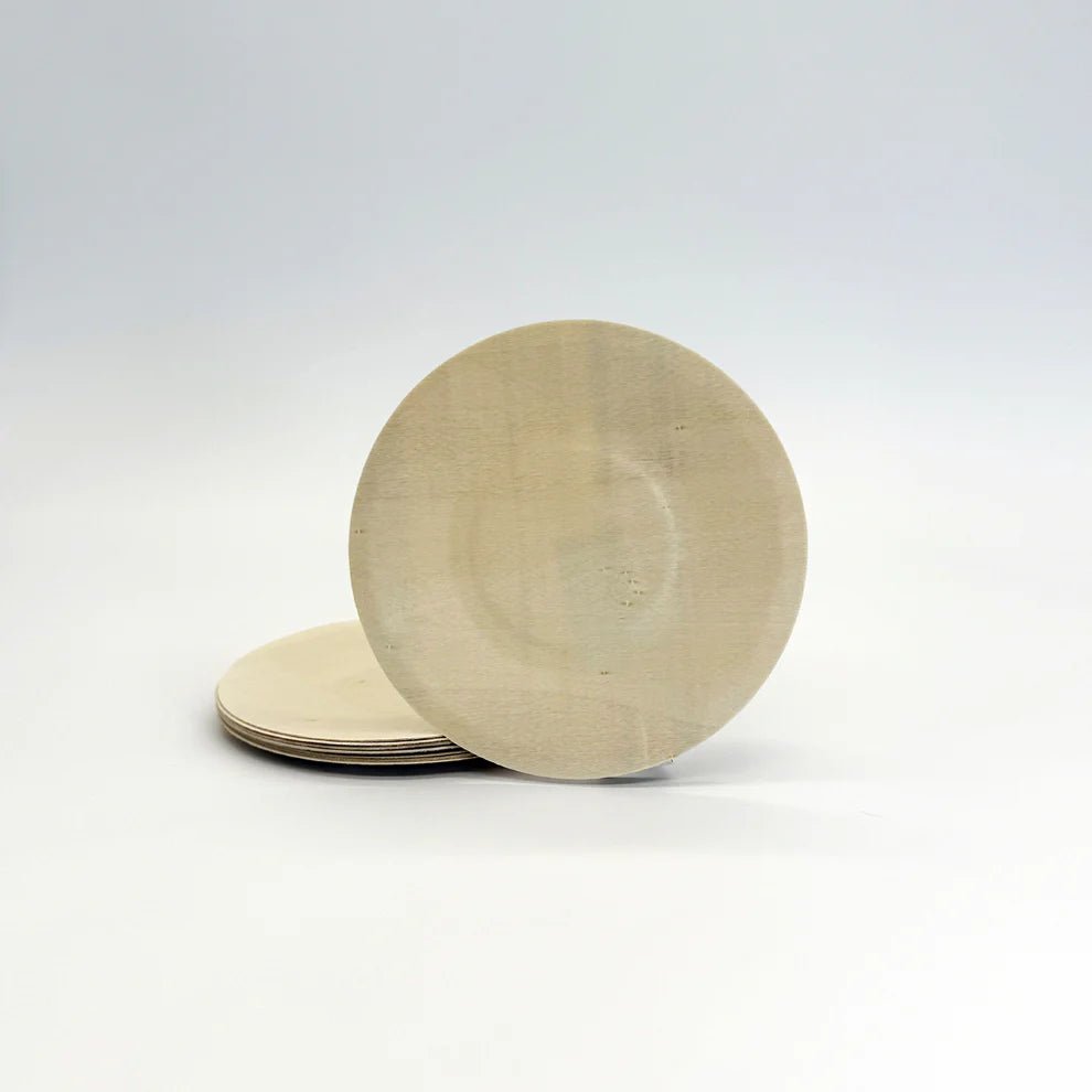 5.5" Round Wooden Plate - Pick On Us, LLC