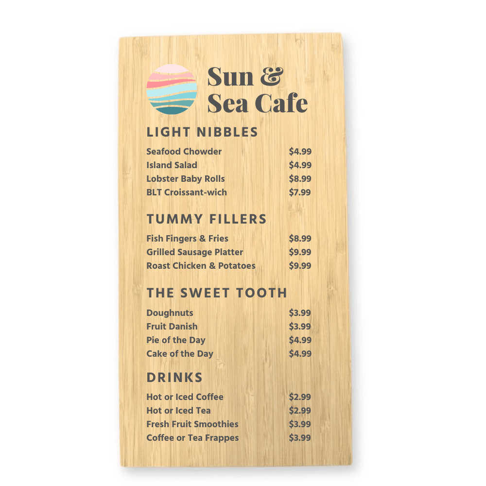5.75 × 10.75 Inch Custom Printed Bamboo Sign - Pick On Us, LLC