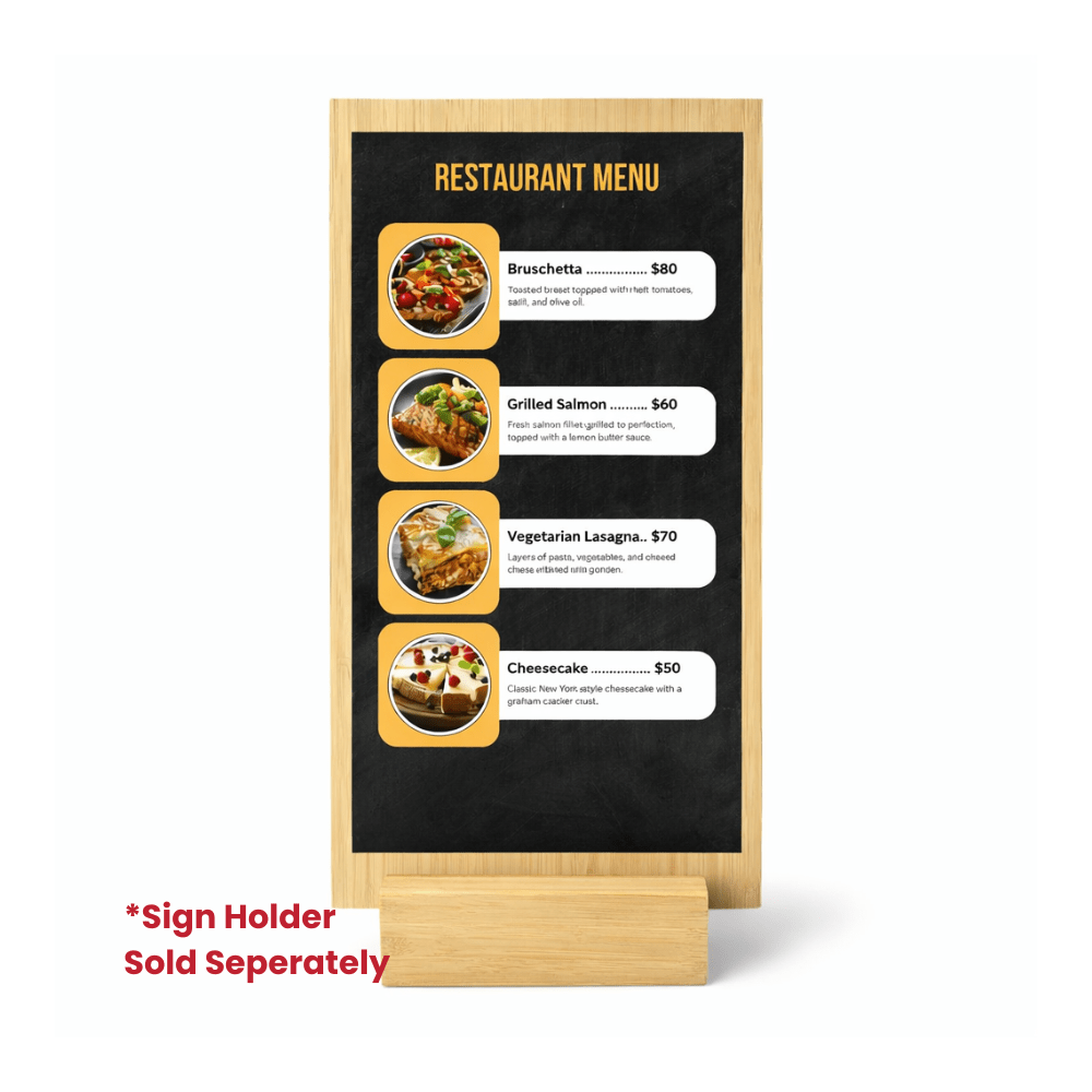 5.75 × 10.75 Inch Custom Printed Bamboo Sign - Pick On Us, LLC
