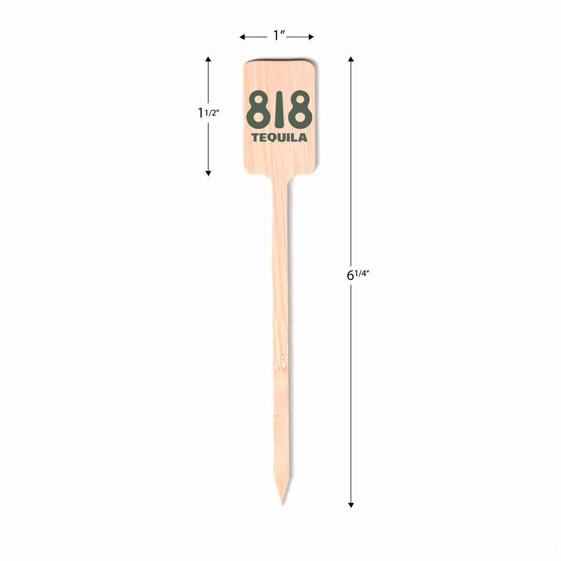 6 inch Bamboo Custom Skewers - Rectangle Top - ( Pointy ) - Pick On Us, LLC