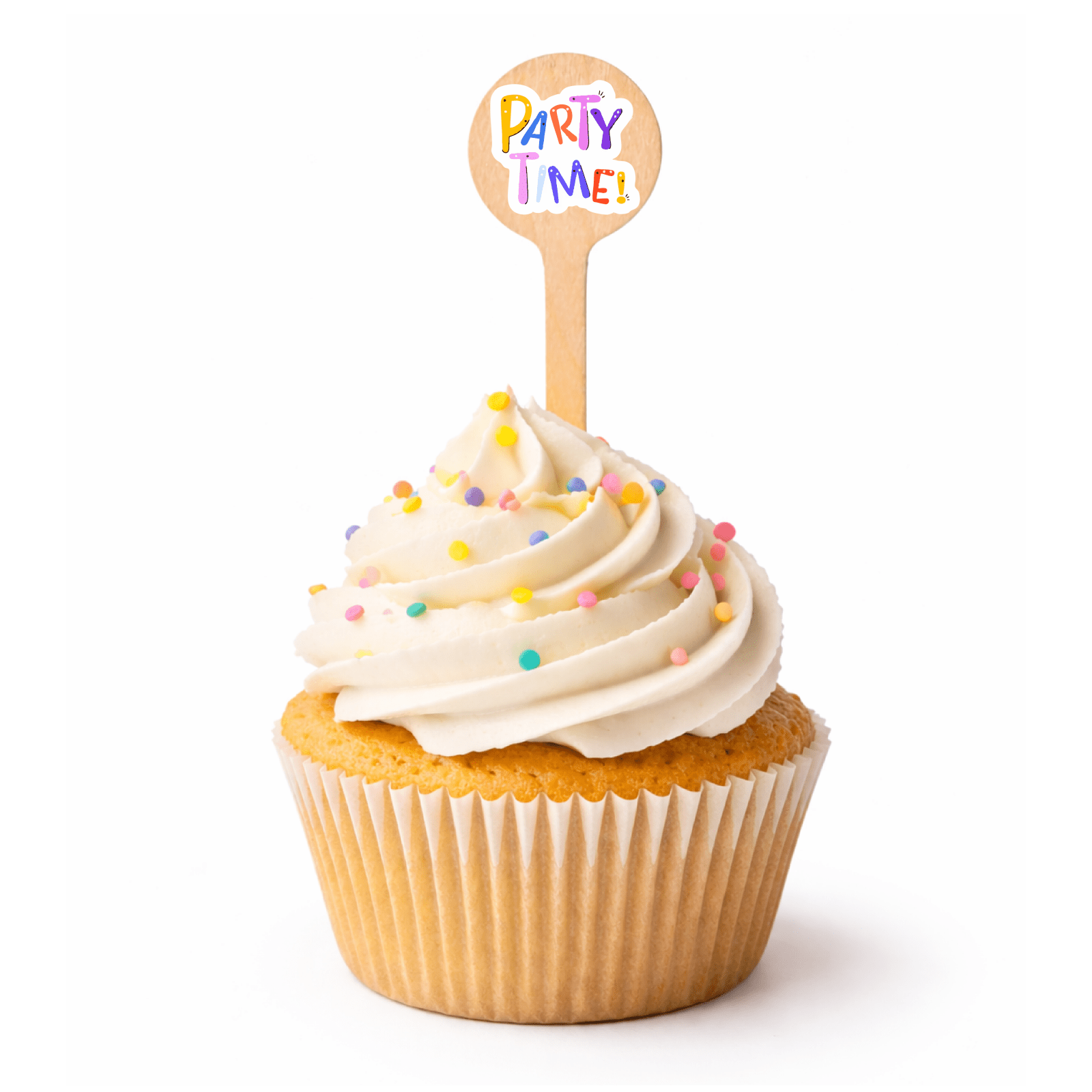 6 inch Custom Birthday Cupcake Toppers - Round Top - Color Printing - Pick On Us, LLC