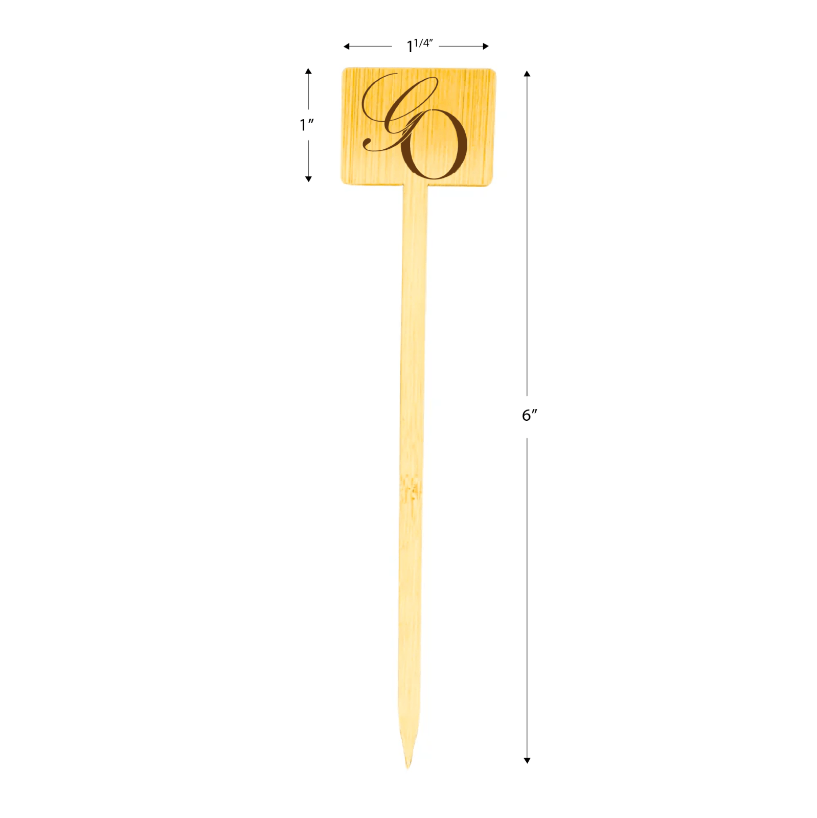 6 Inch Custom Home Bar Cocktail Stirrers - Bamboo Horizontal Rectangle - Color Printing - Pick On Us, LLC