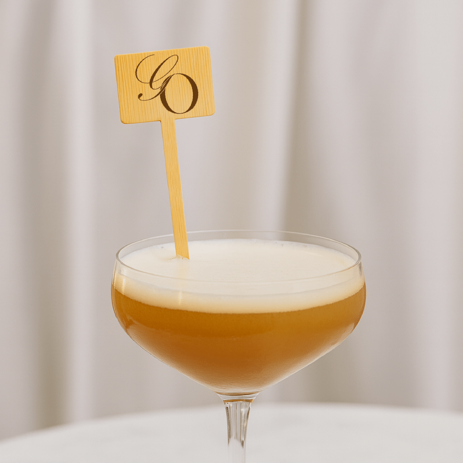 6 Inch Custom Home Bar Cocktail Stirrers - Bamboo Horizontal Rectangle - Color Printing - Pick On Us, LLC