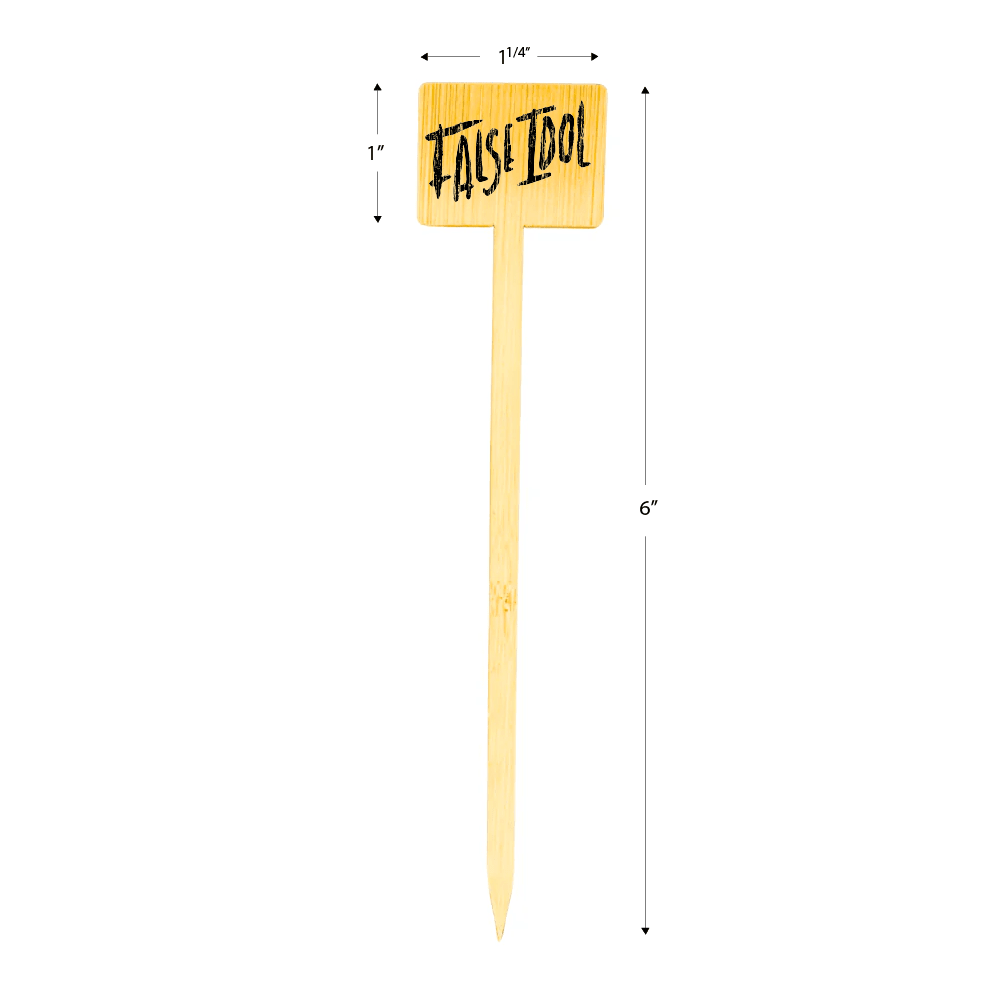 6 Inch Custom Mixology Drink Stirrers - Bamboo Horizontal Rectangle - Pick On Us, LLC