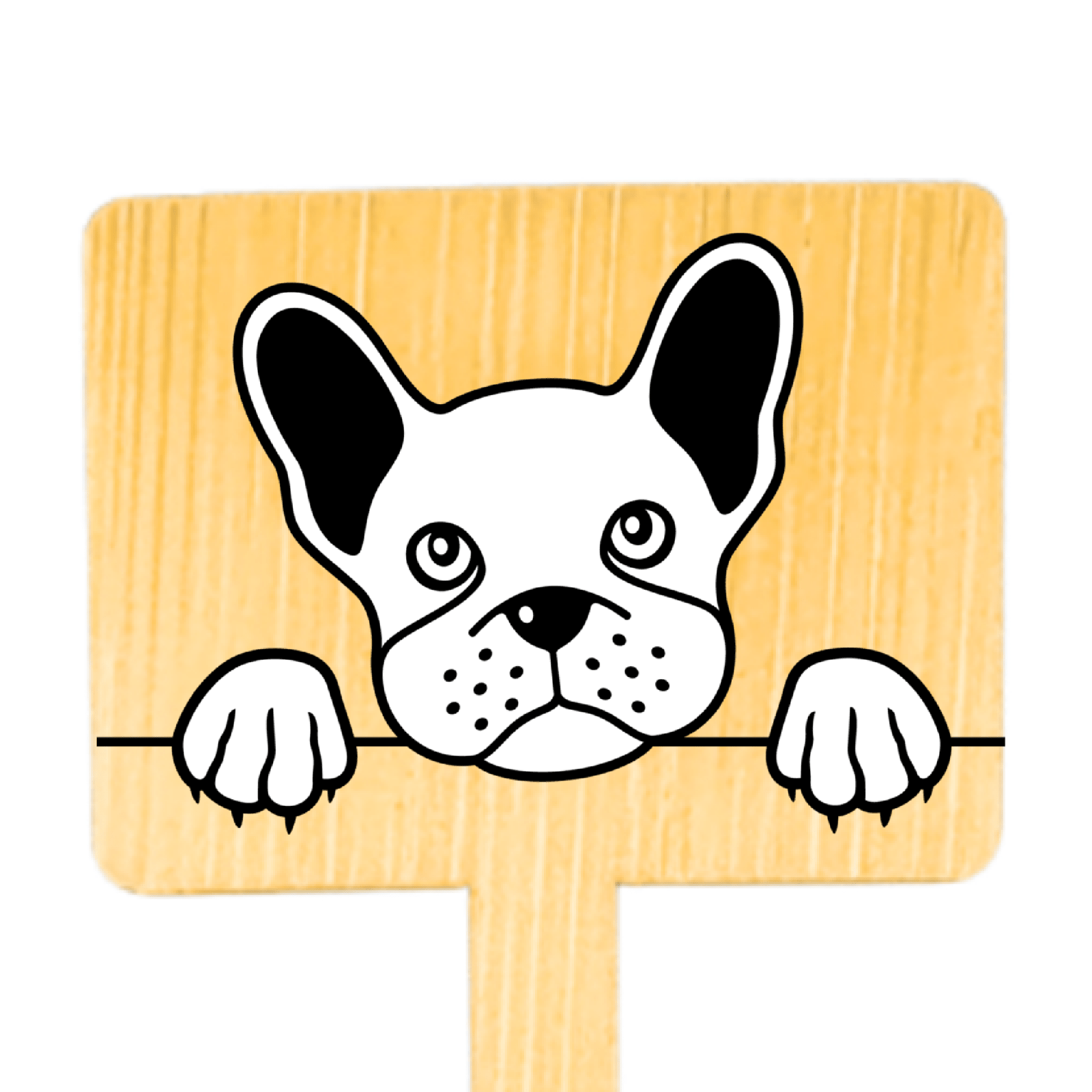 6 Inch Custom Pet Photo Drink Stirrers - Bamboo Horizontal Rectangle - Pick On Us, LLC