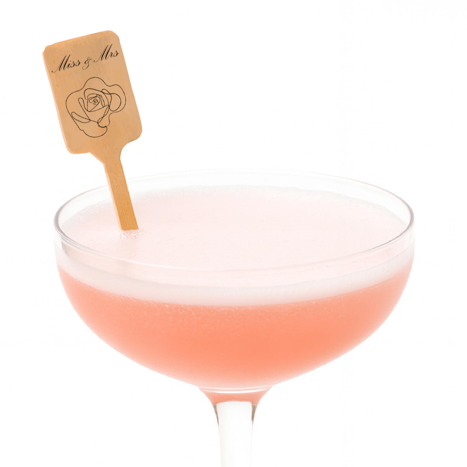 6.25 inch Custom Wedding Drink Stirrers - Rectangle Top - Color Printing - Pick On Us, LLC