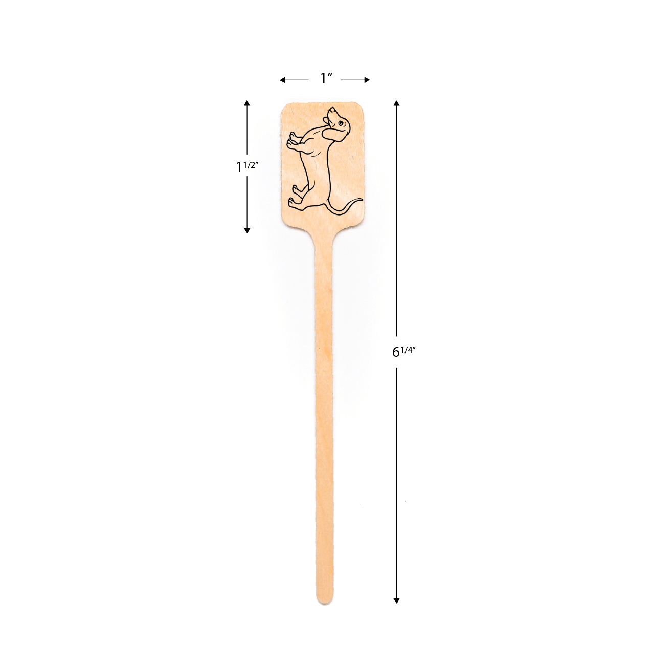 6.25 inch Custom Wedding Pet Drink Stirrers - Rectangle Top - Pick On Us, LLC
