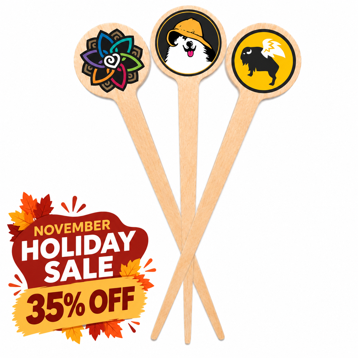 4 inch Custom Toothpicks - Round Top ( Pointy ) - HOLIDAY SALE