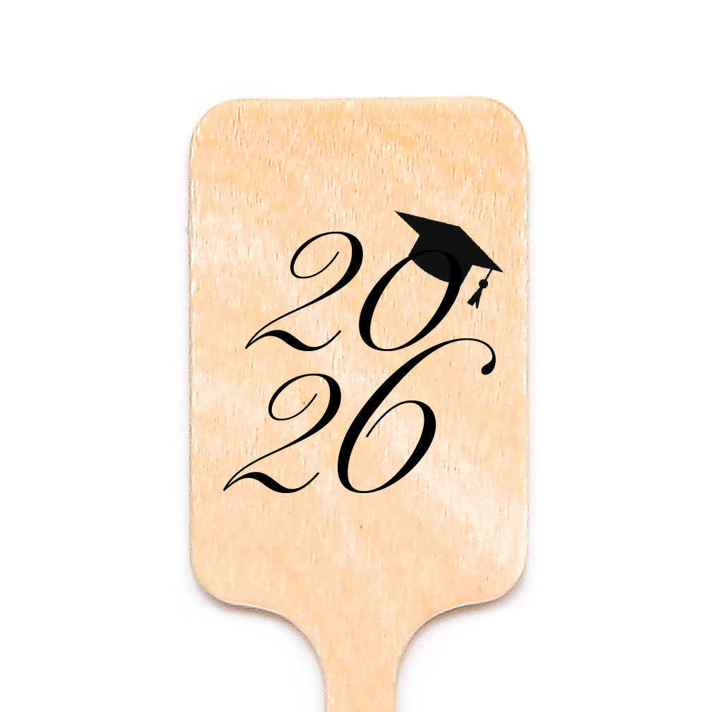 6.25 inch Custom Graduation Drink Stirrers - Rectangle Top - Color Printing