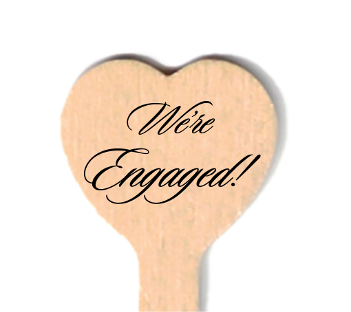 4.5 inch Custom Engagement Party Cocktail Picks - Heart Shape top