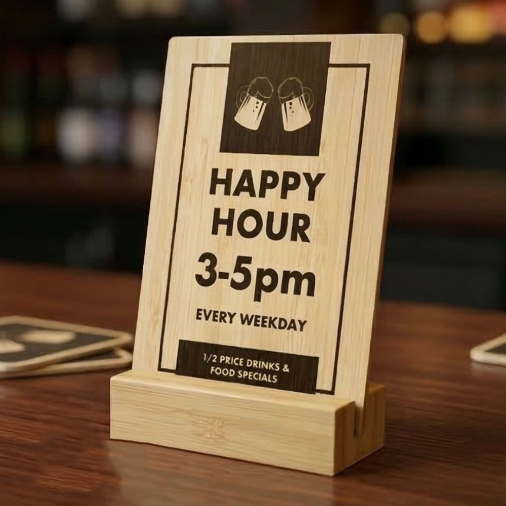 Custom Bamboo Sign - 4 x 6 Inch - Double Sided Printing