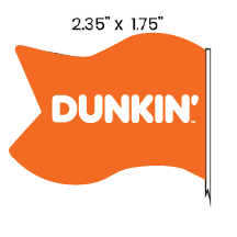 4.75" Dunkin Custom Toothpick Flags - Large Wavy Notched - Reverse