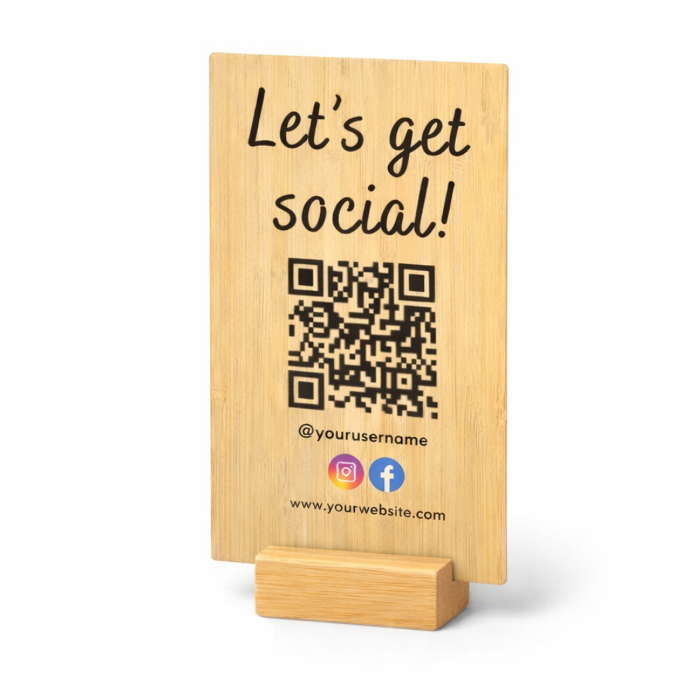 5 × 7 Inch Custom Printed Bamboo Sign