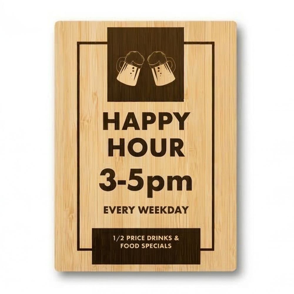 Custom Bamboo Sign - 4 x 6 Inch - Double Sided Printing