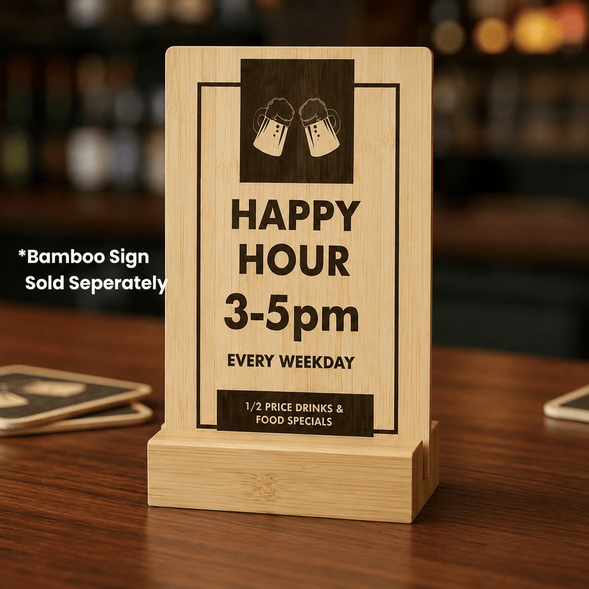 Bamboo Sign Holders - Pick On Us, LLC