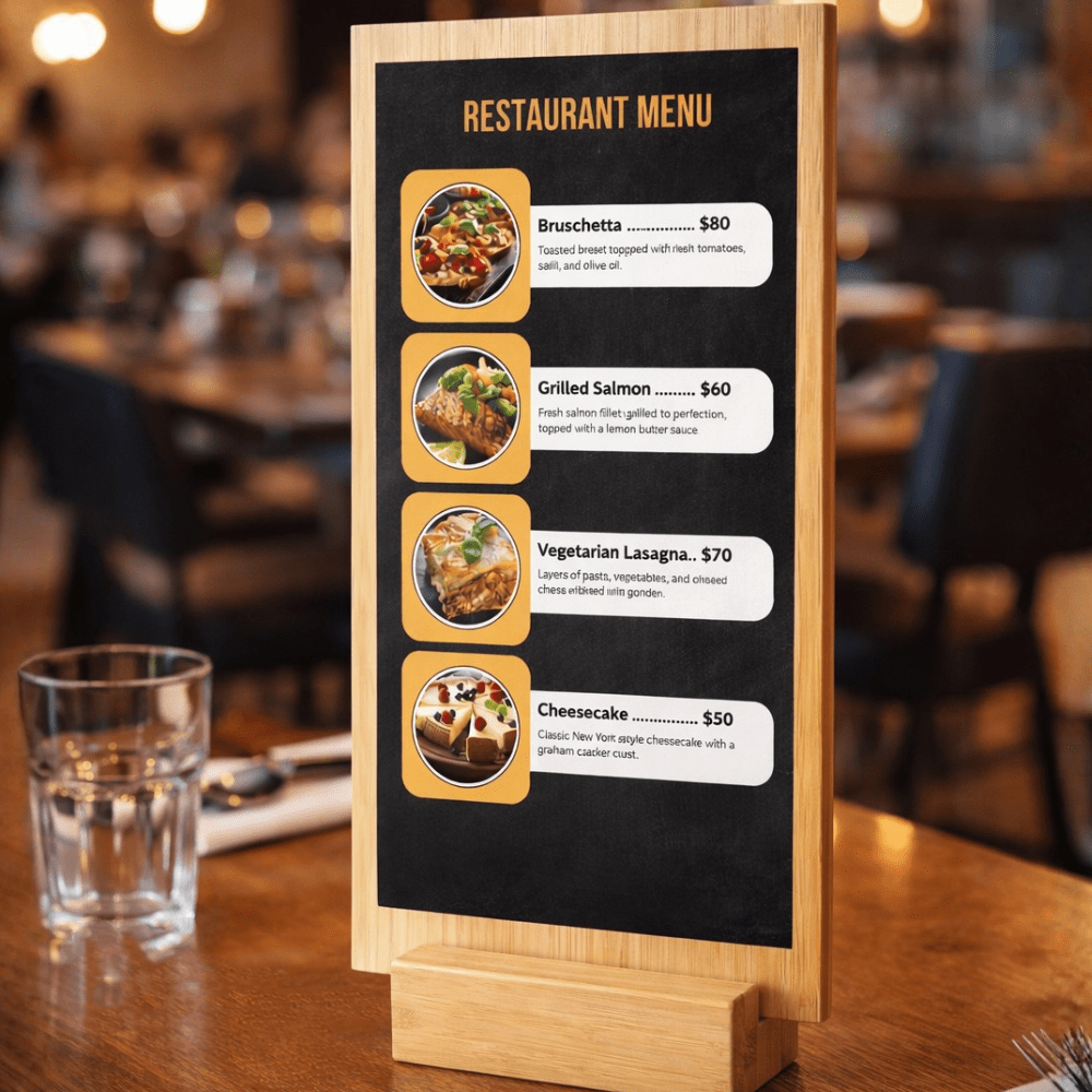 Custom Bamboo Sign - 5.75 x 10.75 Inch Double Sided Printing - Pick On Us, LLC