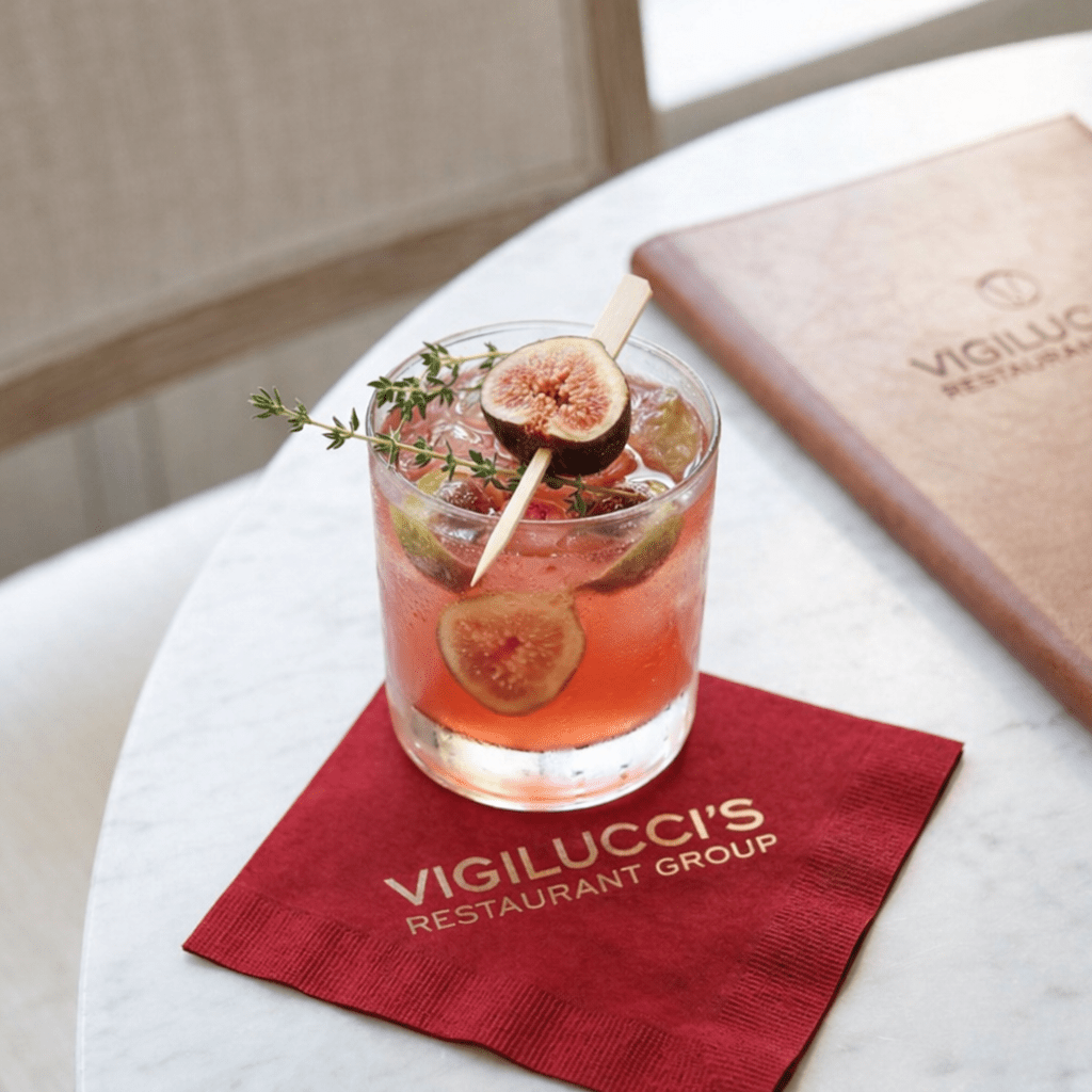 Custom Cocktail Napkins - Burgundy - Pick On Us, LLC