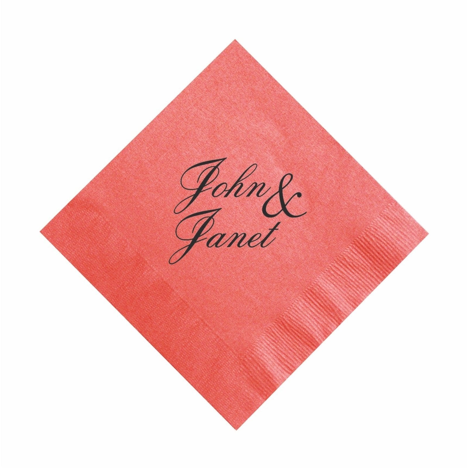 Custom Cocktail Napkins - Coral - Pick On Us, LLC