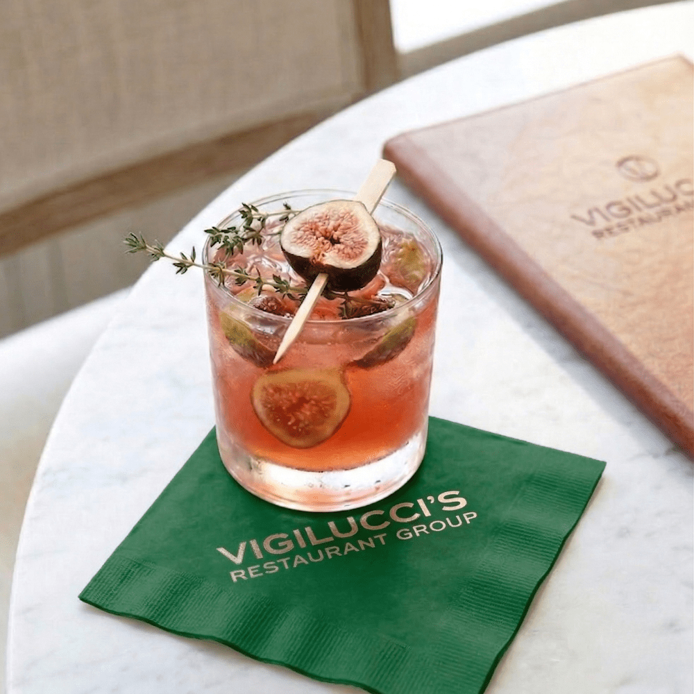 Custom Cocktail Napkins - Emerald Green - Pick On Us, LLC
