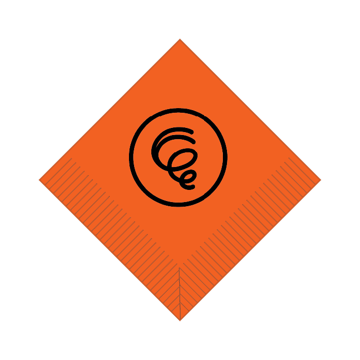 Custom Cocktail Napkins - Orange - Pick On Us, LLC