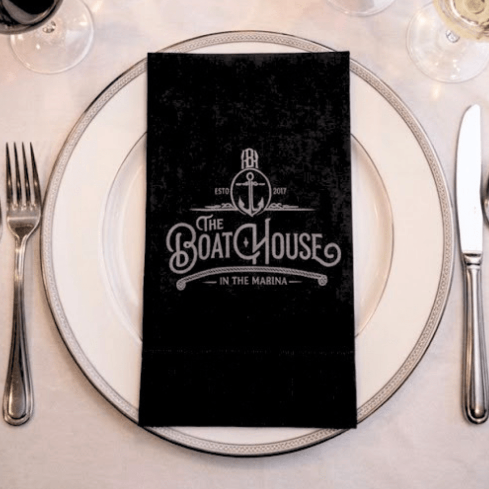 Custom Dinner Napkins - Black - Pick On Us, LLC