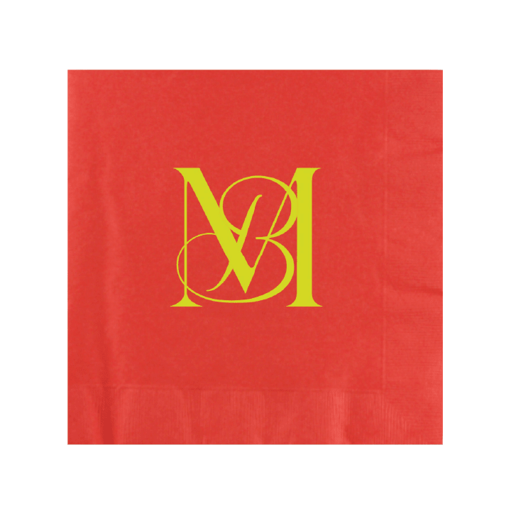 Custom Paper Dinner Napkins - Coral Red - Pick On Us, LLC