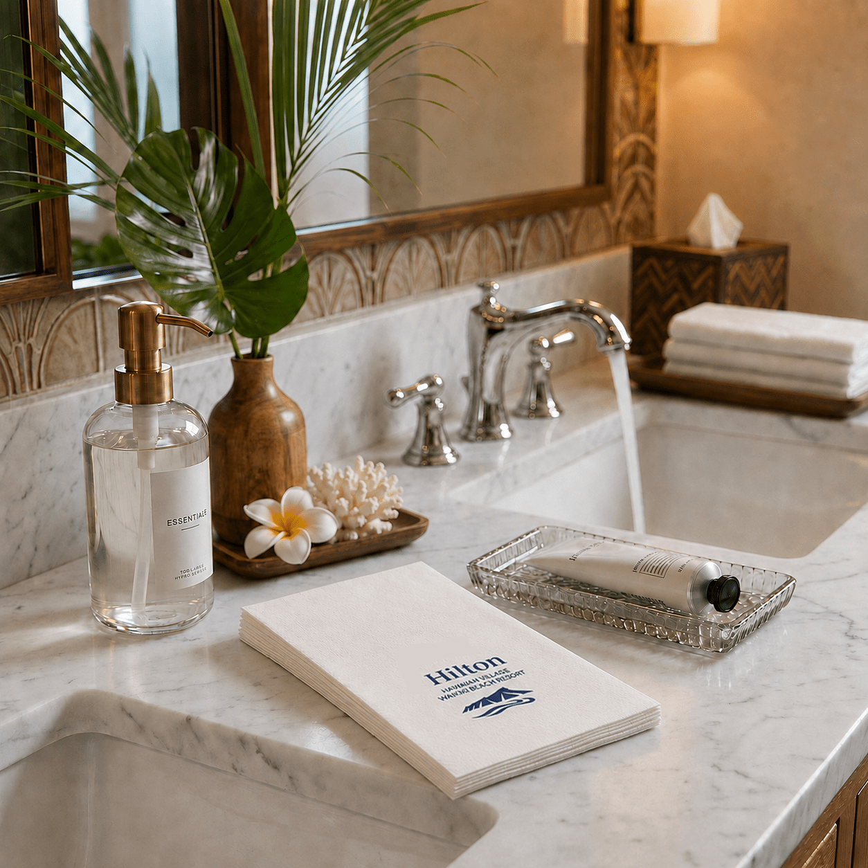 Custom Paper Guest Towels - White Luxury Linen Like - Pick On Us, LLC